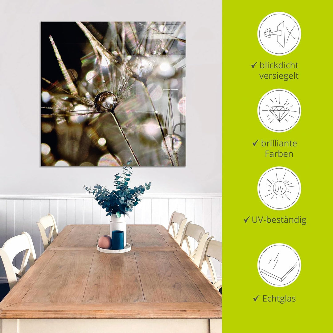 ARTland Glasbilder Wandbild Glas Bild einteilig 40 x 40 cm Quadratisch Innere Ruhe Wellness Pflanzen