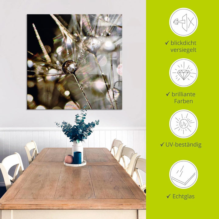 ARTland Glasbilder Wandbild Glas Bild einteilig 50 x 50 cm Quadratisch Innere Ruhe Wellness Pflanzen