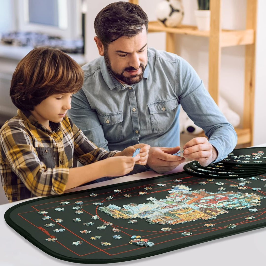 HXMARS Faltbares Puzzlebrett: Grosse Tragbare 1000-Teile-Puzzlematte mit 6 Schubladen, Puzzle-Aufbew