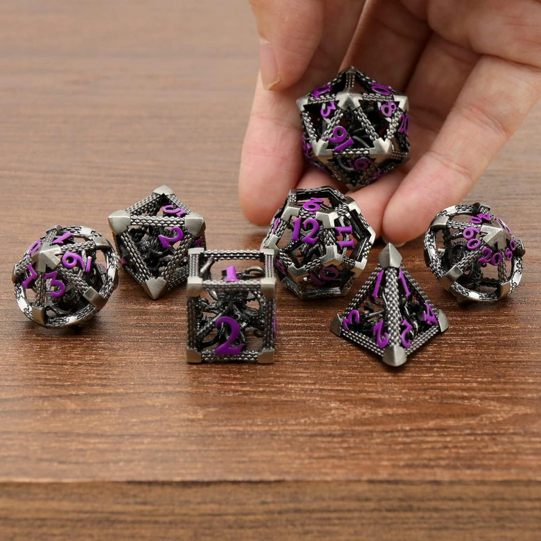 DND Würfelset Rollenspiel, Polyedrische Würfel Set D&amp;D Würfel Set Metall ZHOORQI 7 Stück Der Cthulhu