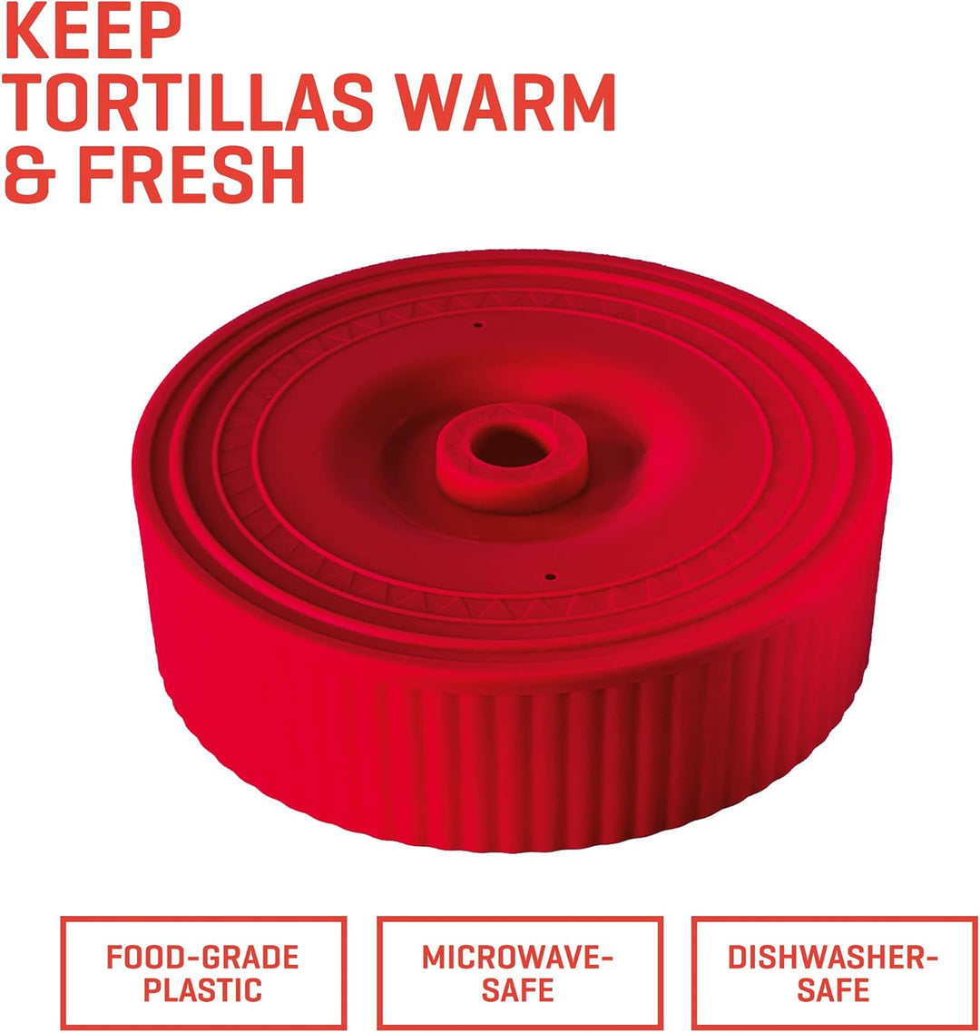 Uno Casa - Master Kit – Tortilla-Presse 20,3 cm mit Comal-Pfanne, 4 Taco-Haltern und Tortilla-Wärmer