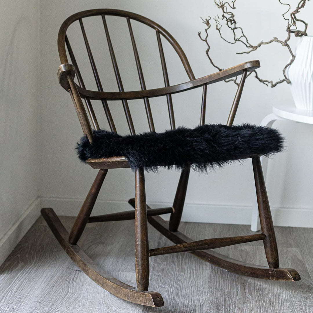 Nordic Sheep Lammfell Kissen 40x40 cm | 4er Pack | Weiches Fell für Stühle & Sofa | Gemütliches Sitz