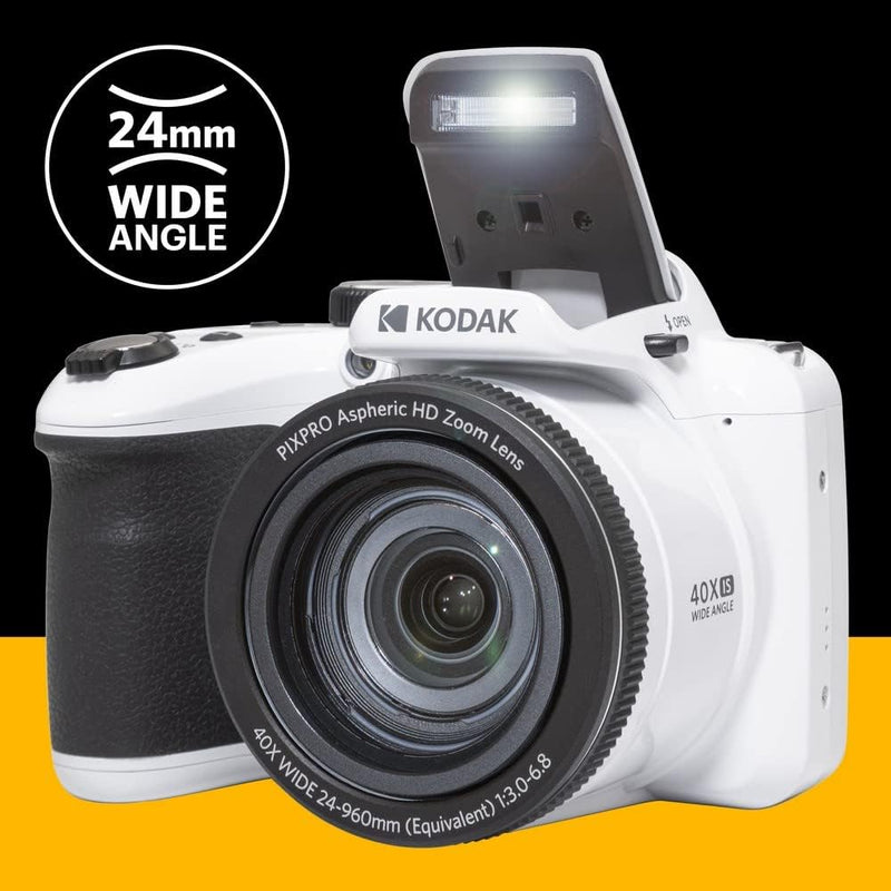 KODAK PIXPRO Astro Zoom AZ405-WH 20MP Digitalkamera mit 40-fachem optischem Zoom, 24 mm Weitwinkel,