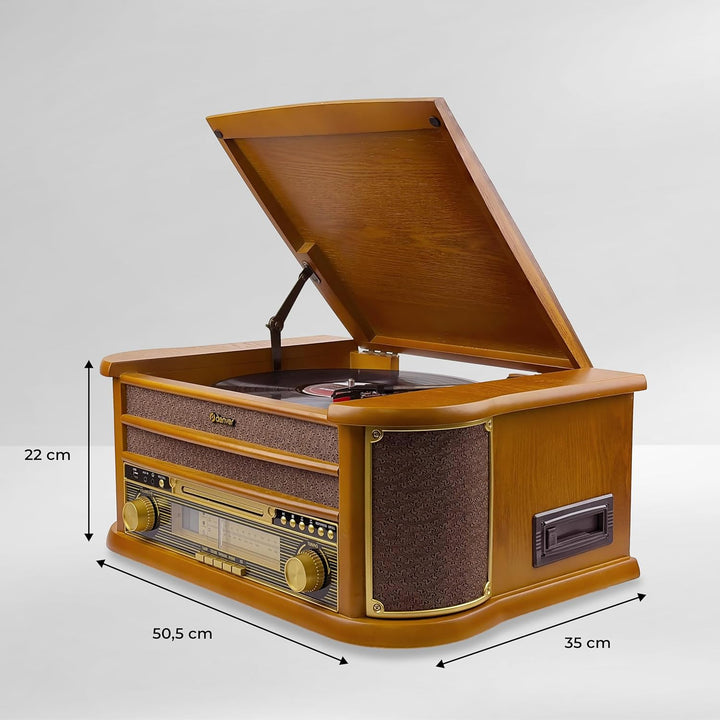 Denver MCR-50 Retro Musik-Center mit Plattenspieler braun