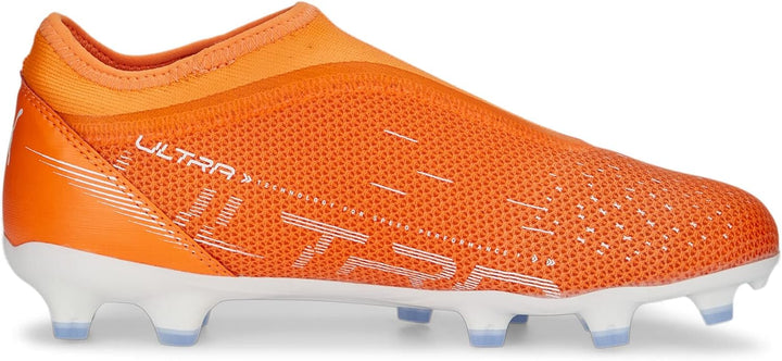 PUMA Unisex Kinder Ultra Match Ll Fg/Ag Jr Fussballschuh 28 EU Ultra Orange Puma White Blue Glimmer,