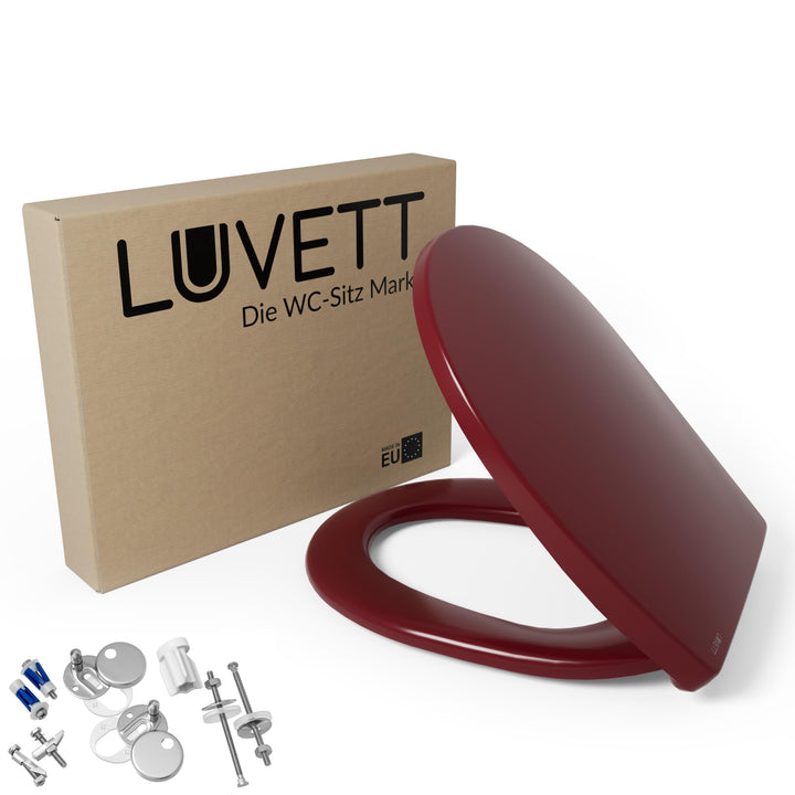 LUVETT® WC-Sitz mit Absenkautomatik C100 oval universell, Toilettendeckel mit 3 Edelstahl Montagelös