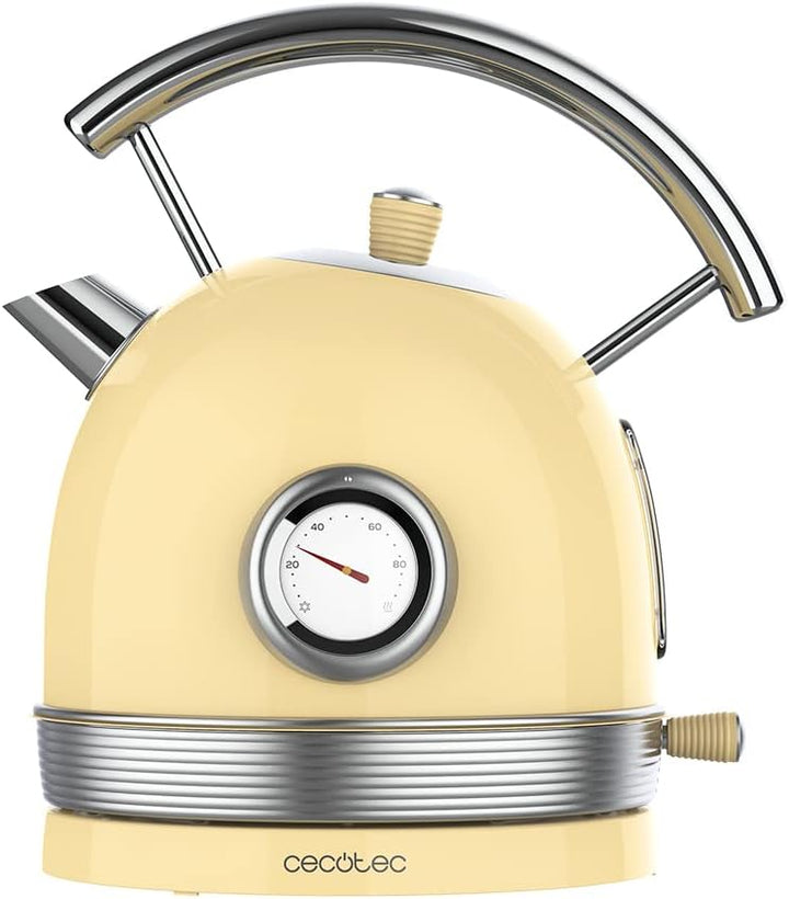 Cecotec ThermoSense 420 Elektrischer Wasserkocher, Gelb, 1, 8 l Fassungsvermögen, 2200 W, Temperatur