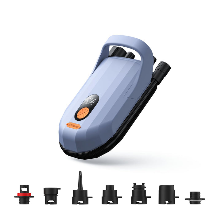 AIRBANK Elektrische Luftpumpe SUP Pumpe Whale Shark Pro, Aufpumpen und Entleeren 20 PSI, Wiederaufla