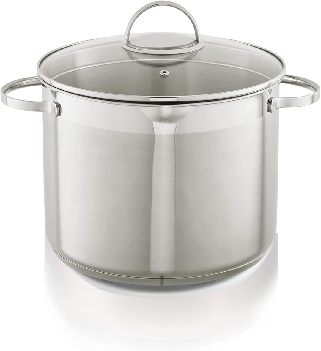 KHG Topf XXL Kochtopf 26 cm, 10 Liter Induktion, Edelstahl unbeschichtet inkl. Glasdeckel | hoher Su