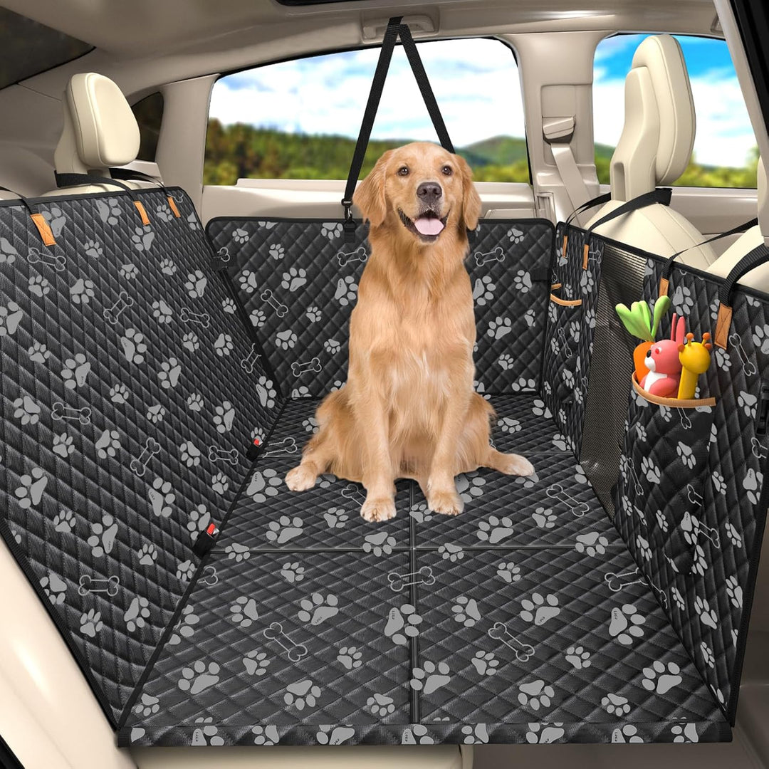 Lekeinchi Hundedecke Auto Rückbank - Auto Hundedecke Rücksitz mit Sechs Stabilen Hartholzplatten und