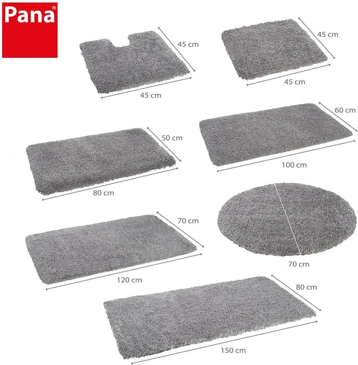 PANA® Vienna Premium Badematte • Hochflor Badvorleger • WC-Teppich mit Ausschnitt • Rutschfester und