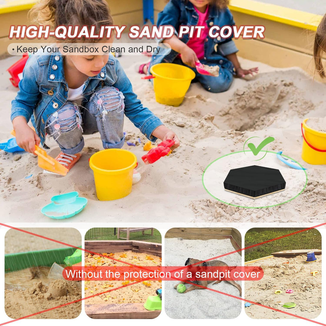 LAMUNI Sandkasten Abdeckplane 180x150x20cm Sandkastenabdeckungen Schutzhülle Sandkasten Wasserdicht