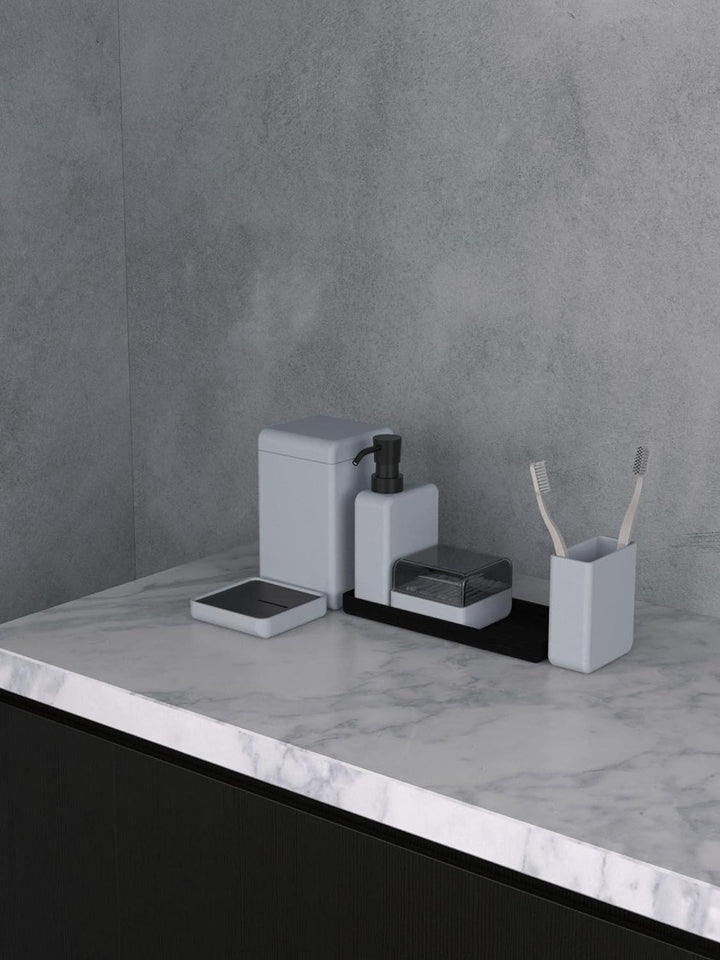 Marc O Polo Bad Accessoires The Edge Grey, Aufbewahrungsbehälter klein 9x9x6 cm Grau 9x9x6 cm, Grau