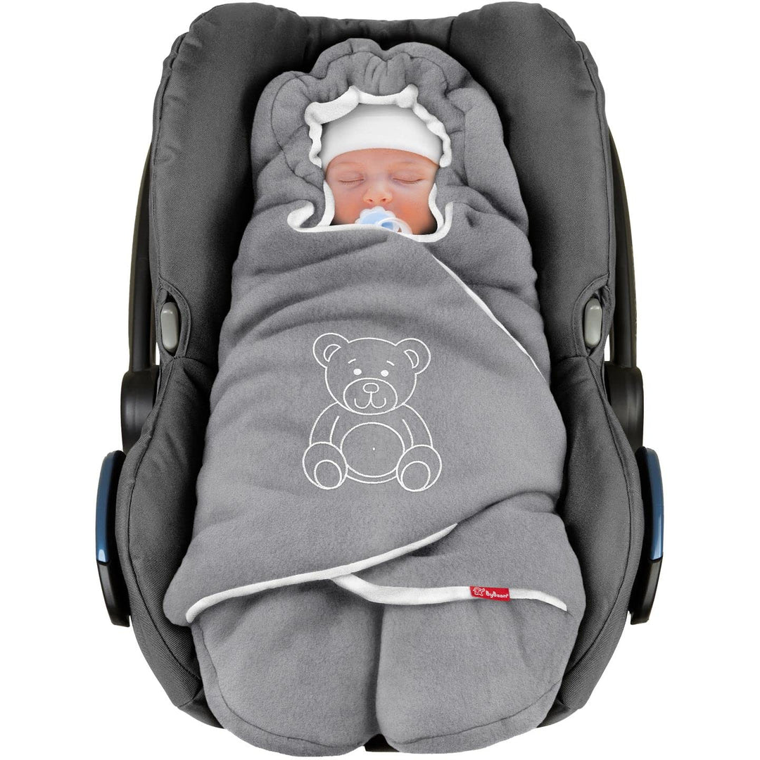 ByBoom Baby Winter-Einschlagdecke "Das Original mit dem Bären", Universal für Babyschale, Autositz,