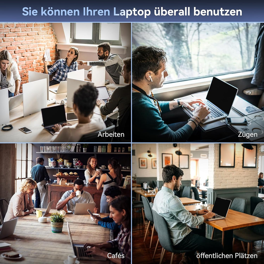 Magnetischer sichtschutz für 15,6 Zoll Laptop 16:9, Abnehmbarer Sichtschutzfolie, Anti Blaulicht Ble