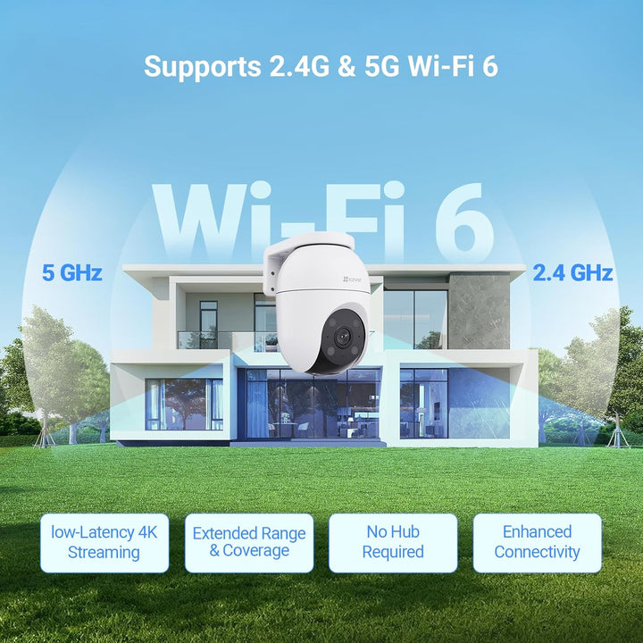EZVIZ 4K Kamera Überwachung aussen, WLAN Pan&Tilt Camera mit Personen-/Fahrzeugerkennung, Zwei-Wege-