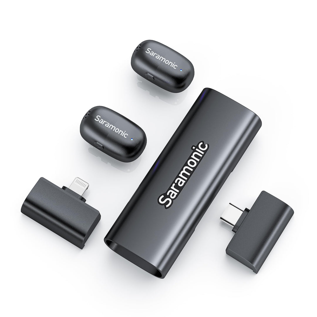 Saramonic Air SE kabelloses Lavalier-Mikrofon, 48 kHz/24 Bit, USB-C&Lightning Mini Mikrofon für iPho