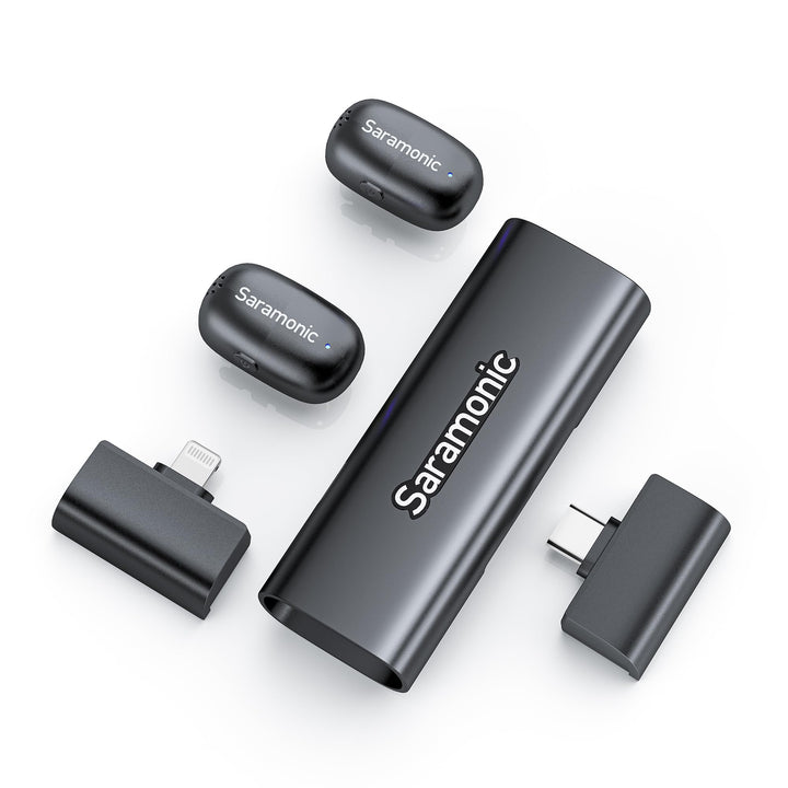 Saramonic Air SE kabelloses Lavalier-Mikrofon, 48 kHz/24 Bit, USB-C&Lightning Mini Mikrofon für iPho