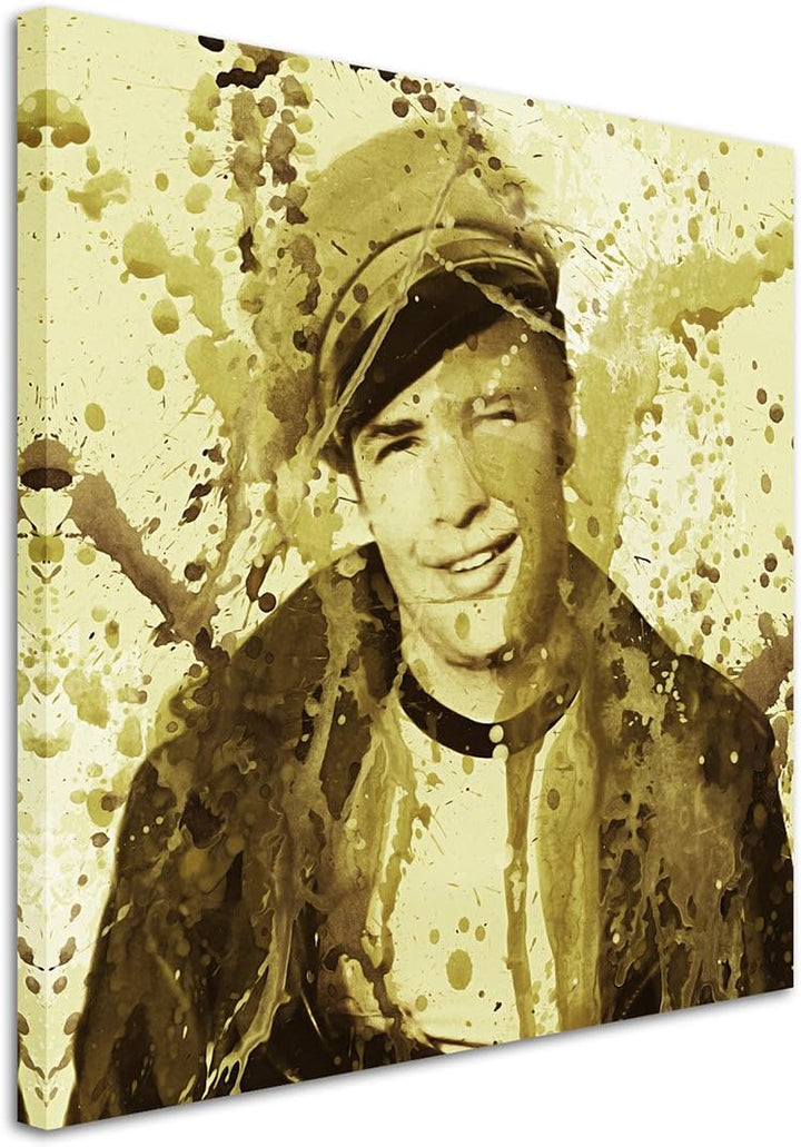 Marlon_Brando_II_60x60cm Splash Art Paul Sinus Aquarell, Gemälde, Kunstbild auf Leinwand