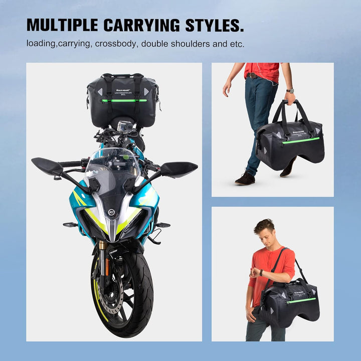 WILD HEART Motorrad-Rücksitztasche U-förmige wasserdichte Hecktasche 50L Motorradausrüstung Lokomoti