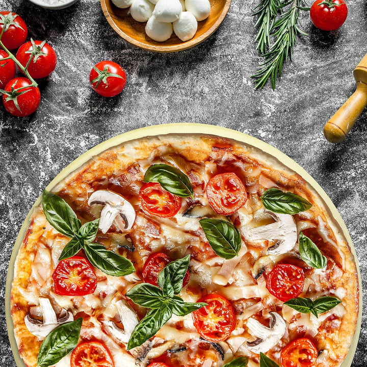 FENNEK XL Pizzastein | Ø320 mm | Dicke: 20 mm | für Backofen, Steinofen, Kohle-Grill, Gas-Grill etc.