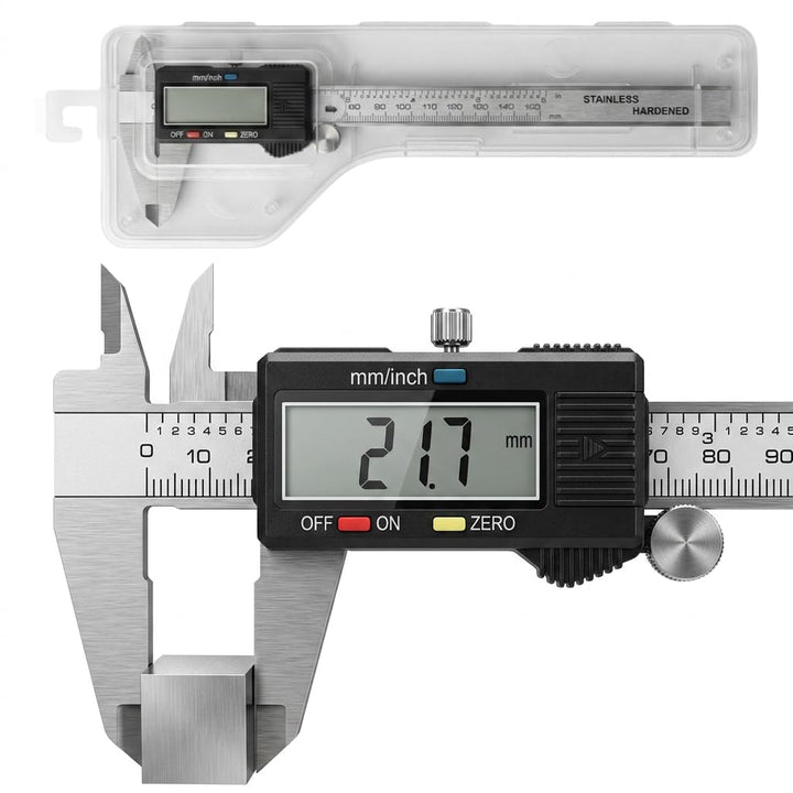 Digitaler Messschieber, jj-shop24 Schieblehre Messlehre, Messung 0-150 mm LCD-Display, Metall, Edels