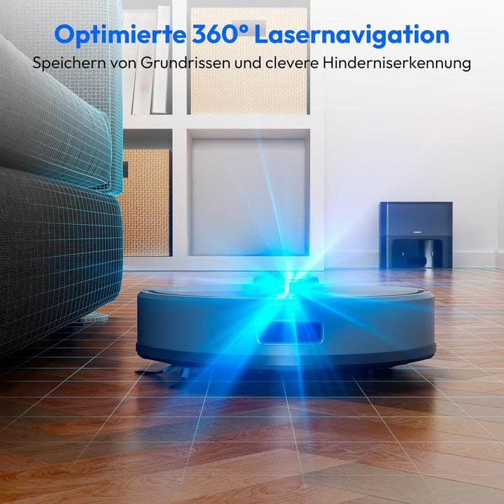 MEDION Saugroboter mit Absaugstation und Wischfunktion X22 SW+ (Lasernavigation, Starke 5000Pa Saugk