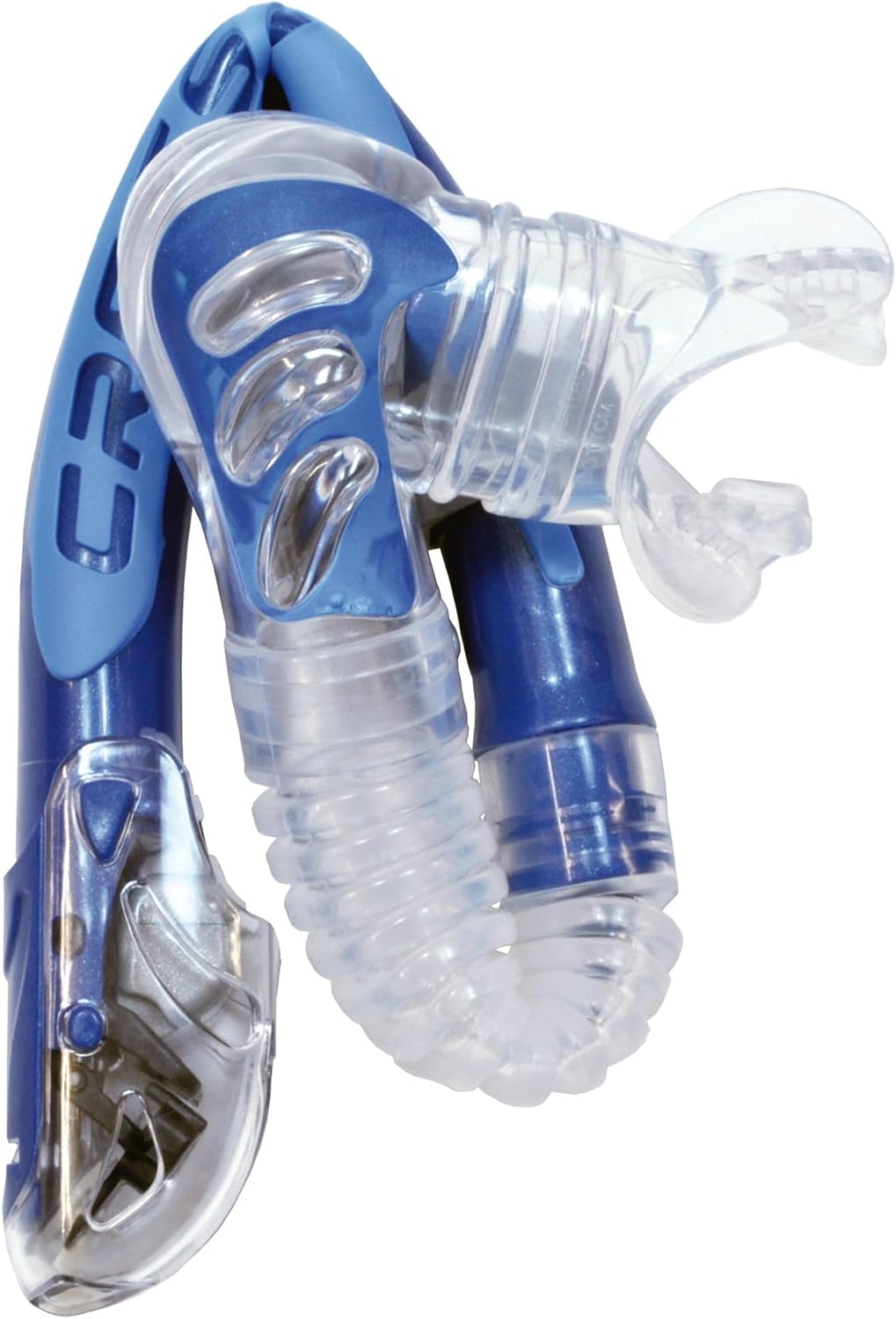 Cressi Alpha Ultra Dry - Schnorchel Trocken Ideal zum Schnorcheln, Apnoe und Tauchen Blau/Hellblau A