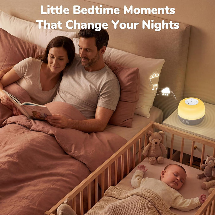 Mewaii White Noise Machine Baby, Nachtlicht Kinder Weisses Rauschen Baby mit kostenloser App, 360 RG