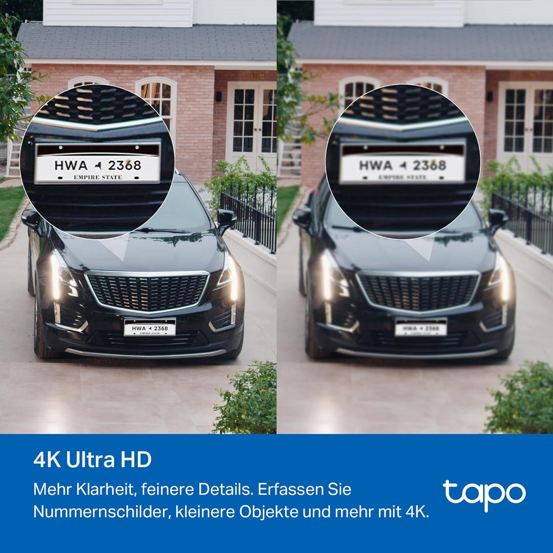 Tapo C460 4K 8MP Überwachungskamera Aussen Akku, Starlight-Farb-Nachtsicht, Dual-Band WLAN, Magnetfu