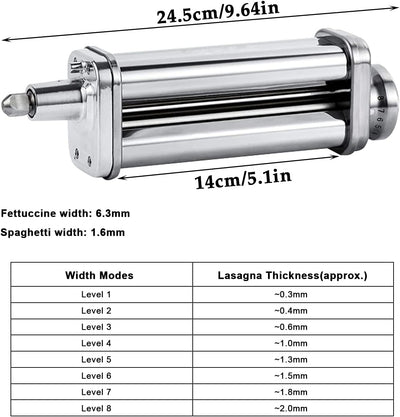 Pasta Roller Maker Zubehör Set, Edelstahl Spaghetti Cutter KitchenAid Pasta Press Zubehör Pasta Masc