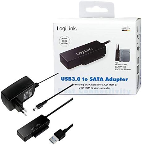 LogiLink AU0050 USB 3.0 auf SATA 3G/6G Adapter mit an/aus Schalter Schwarz