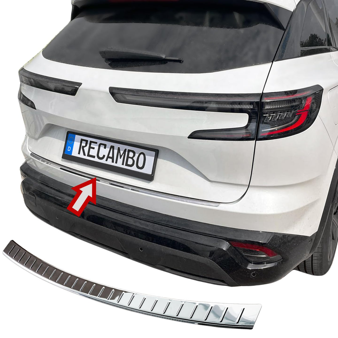 RECAMBO Ladekantenschutz Edelstahl Hochglanz poliert, Chrom Look - kompatibel für Renault Austral -