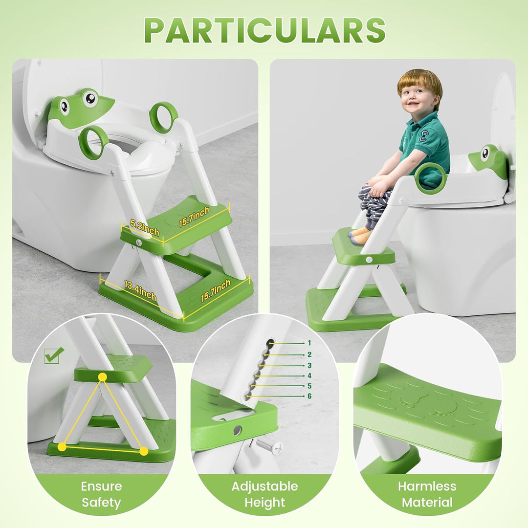 COOSEYA Frosch Kinder Toilettensitz, Toilettentrainer Toilettensitz für Kleinkinder, Upgrade Toilett