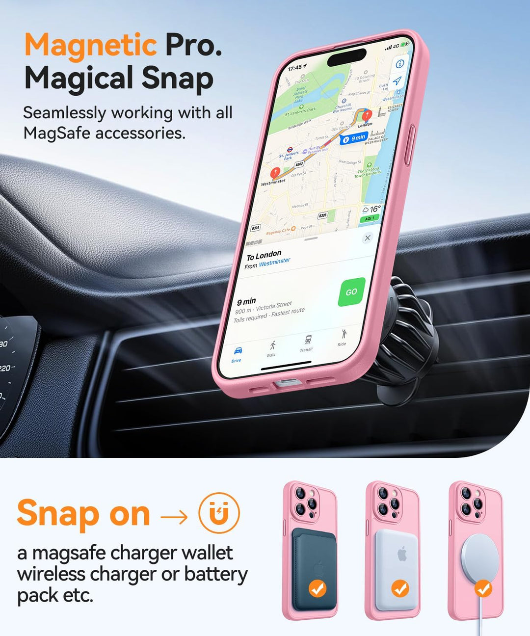 CANSHN 2024 Neu für iPhone 14 Pro Max Hülle mit Kameraschutz für Magsafe (TOP Militärschutz & Magnet