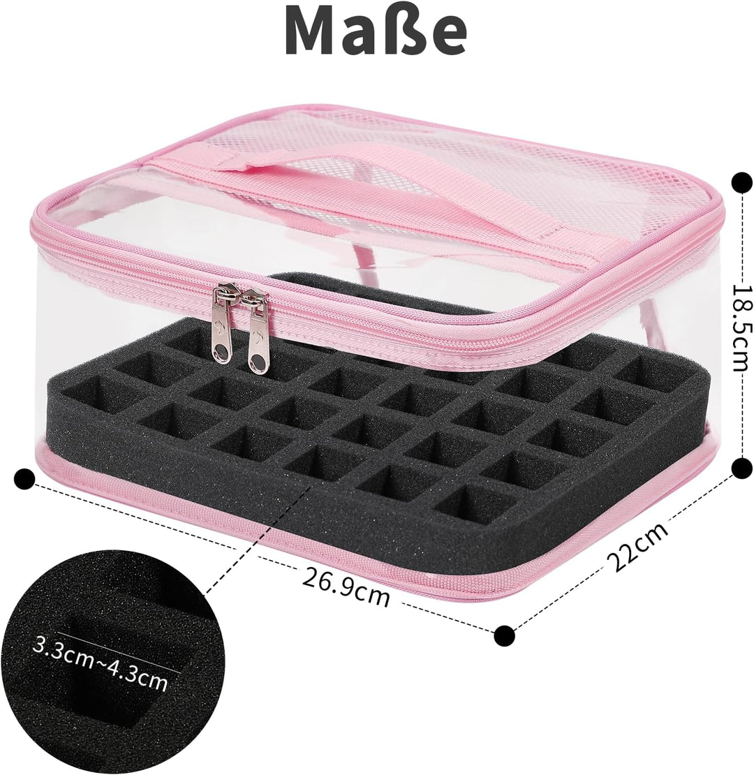 Nagellack Aufbewahrung für 30 Flaschen,Transparenter Nagellack Organizer & Kosmetikkoffer aus spritz