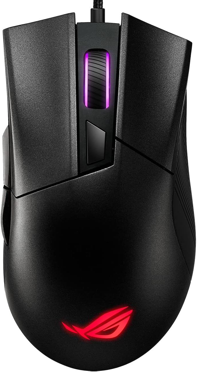 Asus ROG Gladius II Core Gaming-Maus (6200 DPI Sensor, Aura Sync Beleuchtung, Abnehmbare Schalter) s