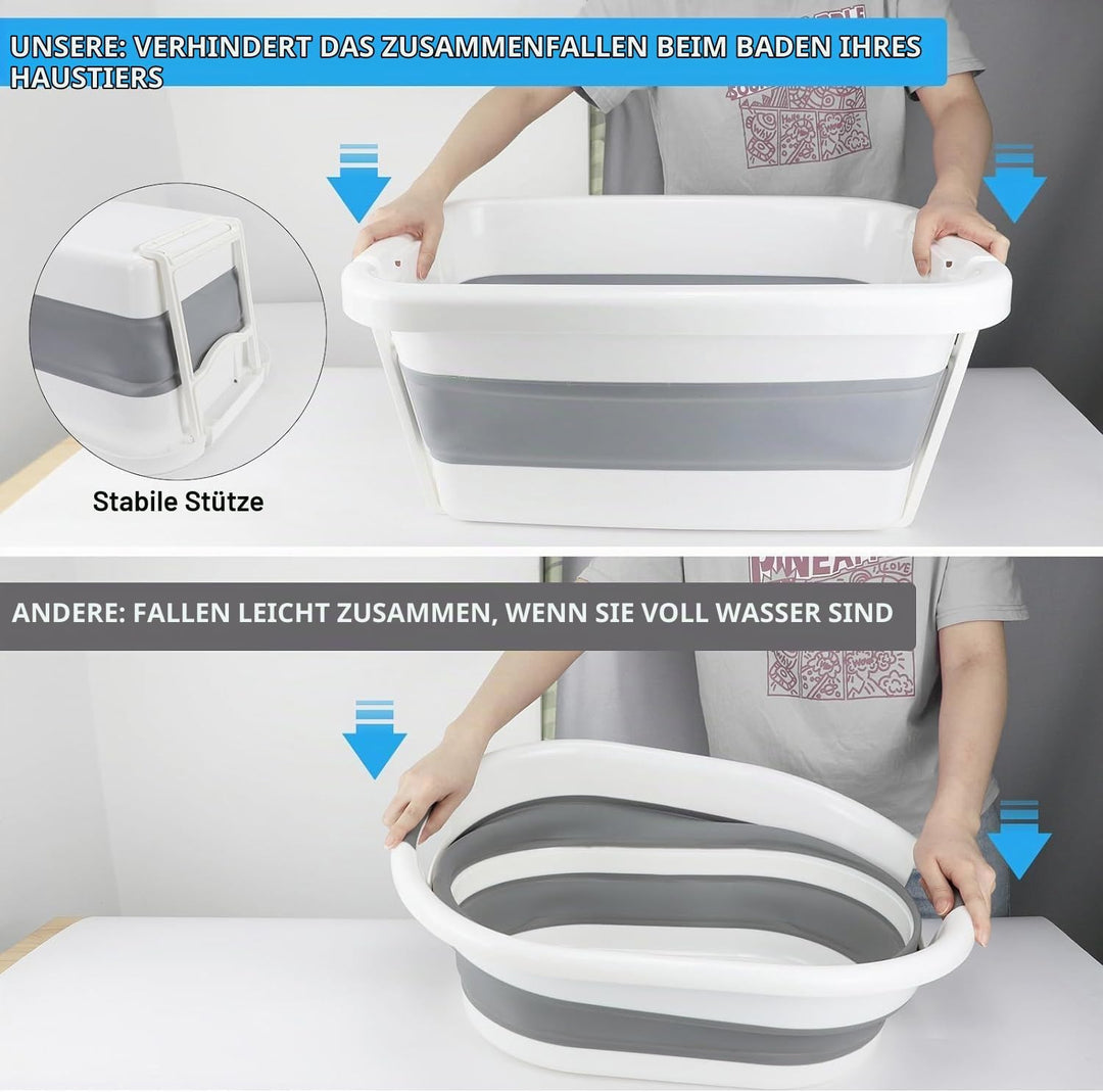 ddLUCK Faltbare Hundebadewanne, Tragbare Haustier-Badewanne, Faltbare Stabile Badewanne für Welpen K