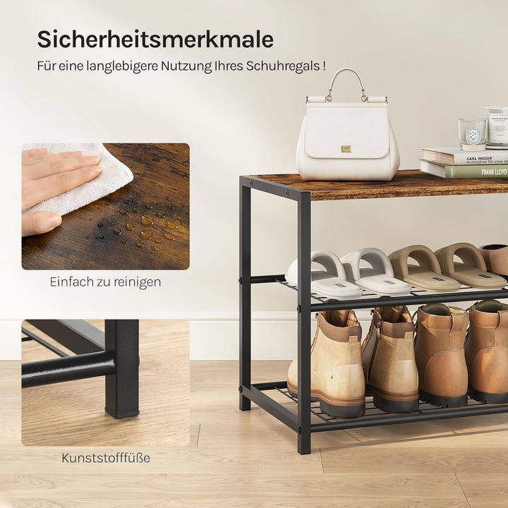 WOLTU Schuhbank Schuhregal mit Sitzfläche Badregal Schuhablage Schuhkommode Schuhständer Organizier