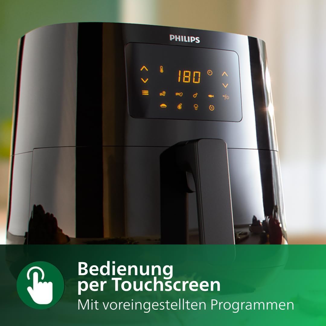 Philips Essential Airfryer – 4.1L, Fritteuse ohne Öl, Rapid Air Heisslufttechnologie, NutriU App mit
