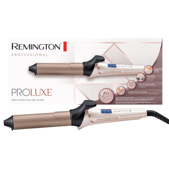 Remington Lockenstab grosse Locken [32mm] PROluxe Digital (OPTIheat-Technologie, Grip-Tech-Keramik-B