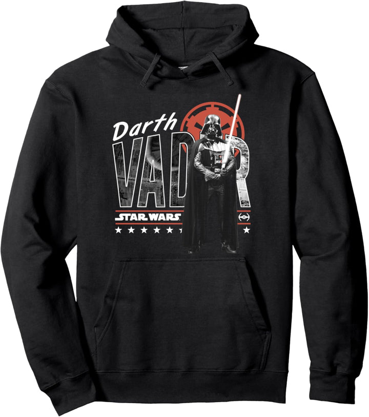 Star Wars Darth Vader Large Photo Fill Text Pullover Hoodie