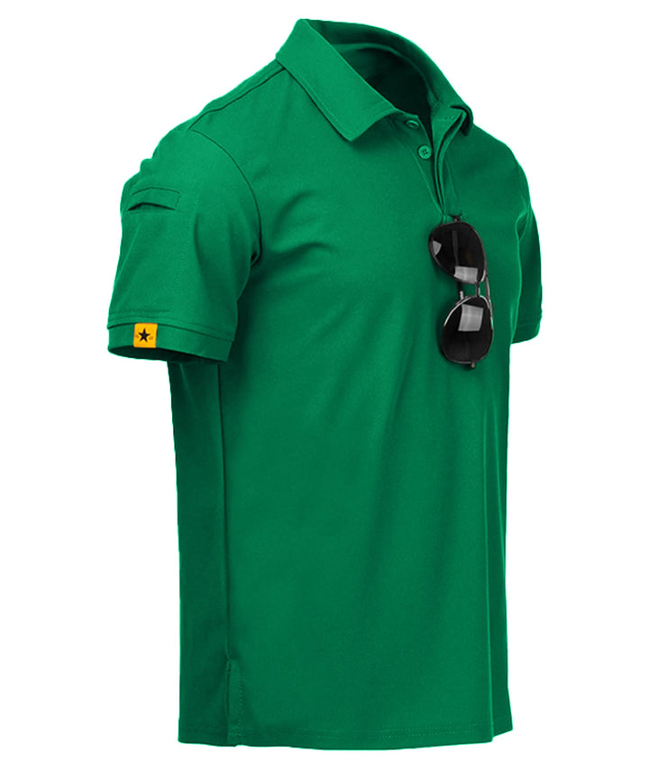 geeksport Poloshirt Herren Golf Kurzarm Freizeit Sport Polo Tennis Tshirts mit Brillenhalter Knopfle
