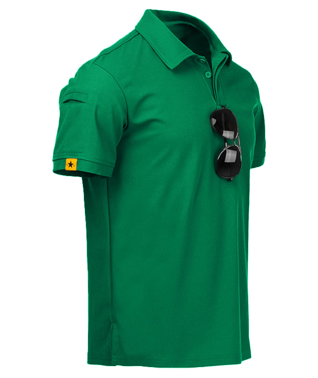 geeksport Poloshirt Herren Golf Kurzarm Freizeit Sport Polo Tennis Tshirts mit Brillenhalter Knopfle