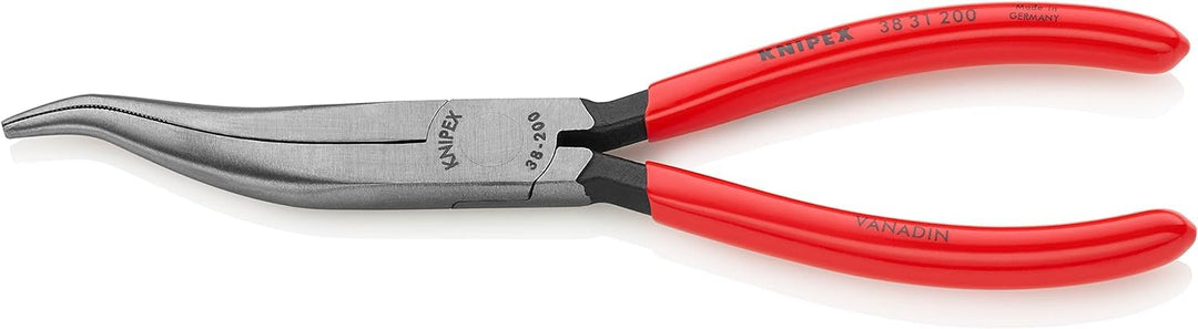 Knipex Mechanikerzange schwarz atramentiert, mit Kunststoff überzogen 200 mm 38 31 200 gekröpfte, fl