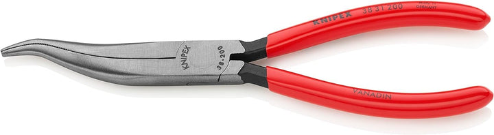 Knipex Mechanikerzange schwarz atramentiert, mit Kunststoff überzogen 200 mm 38 31 200 gekröpfte, fl
