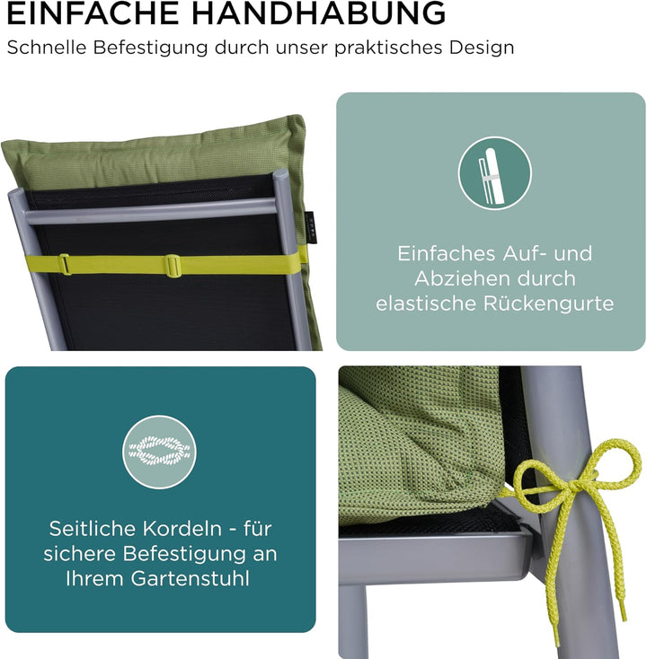 Gartenstuhlauflagen Niedriglehner I Extra Dicke Sitzauflagen I Made in EU I Stuhlauflagen für Nieder