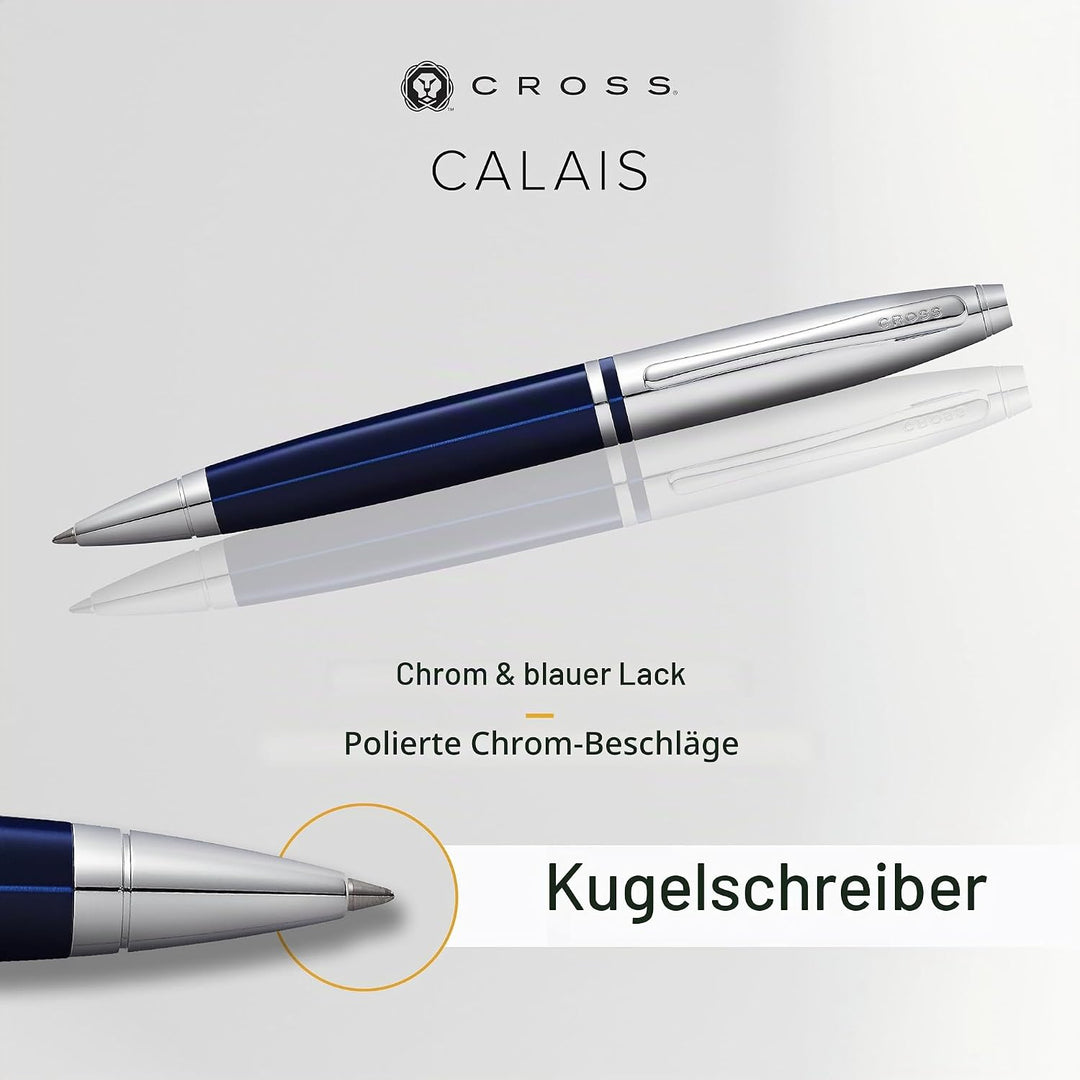 Cross Calais Kugelschreiber (Drehmechanik, Strichstärke M, Schreibfarbe: schwarz, inkl. Geschenkbox)