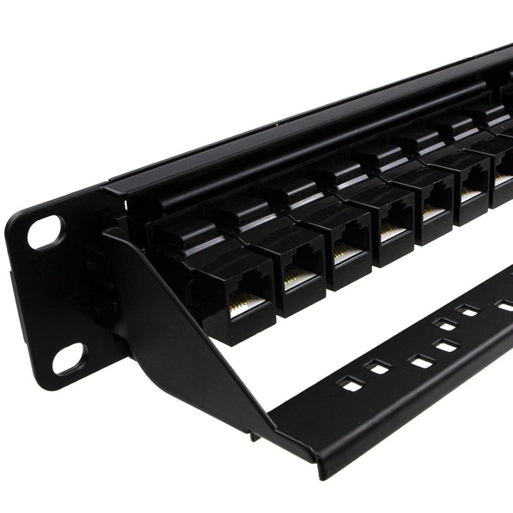 kenable 24 Port RJ45 CAT5e Bei Leine Pass Durch Kupplung 19 inch Patchkabel Panel [Cat5E], Cat5E