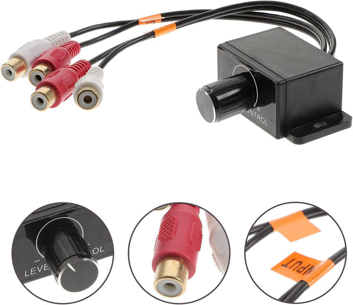 WINOMO Auto Volume Control Knob Remote Verstärker Level Bass Audio Lautstärkeregler mit 2 Cinchsteck